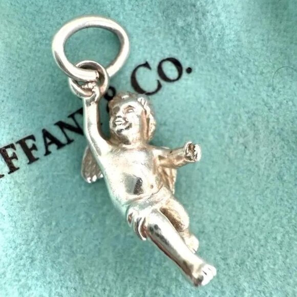 Very Rare Tiffany & Co. Sterling Silver Cherub Charm for Necklace or Bracelet - Picture 1 of 3